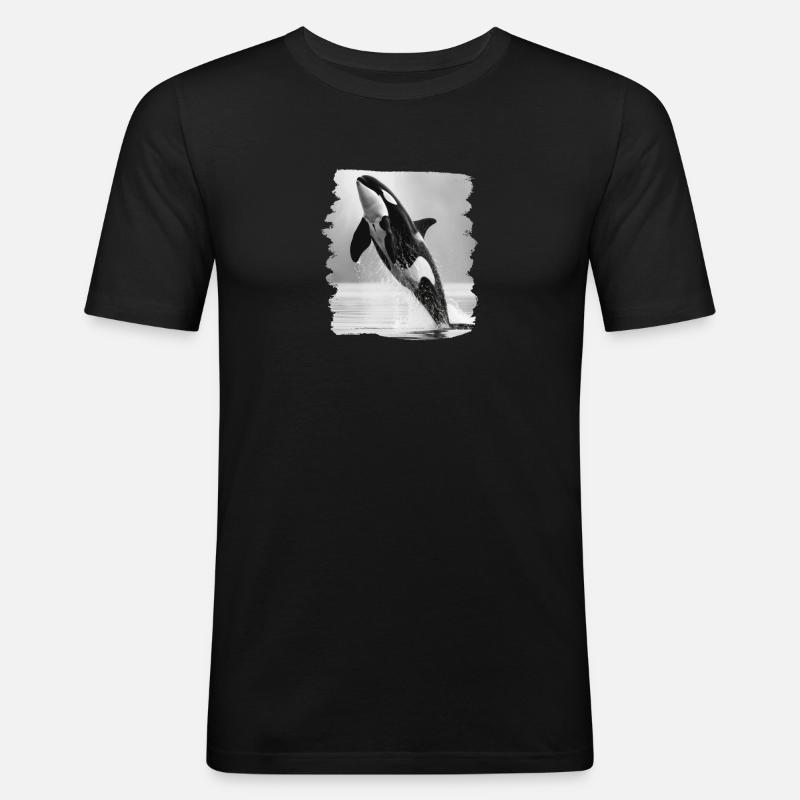 Orcas Orca - Männer Slim Fit T-Shirt - Schwarz