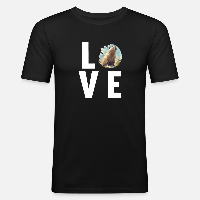 Capybaras Capybara - Männer Slim Fit T-Shirt - Schwarz