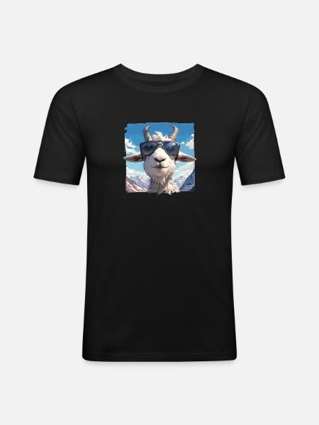Alpine Goat Bergziegen Bergziege - Männer Slim Fit T-Shirt - Schwarz