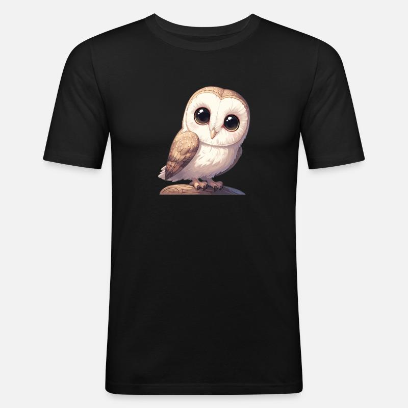 Barn Owl Schleiereulen Schleiereule - Männer Slim Fit T-Shirt - Schwarz