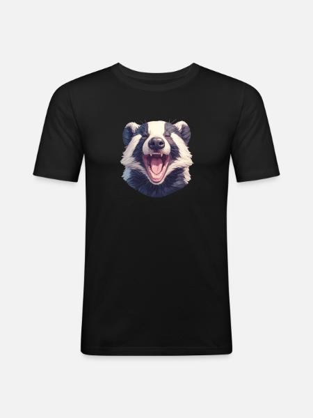 Badger Dachse Dachs - Männer Slim Fit T-Shirt - Schwarz