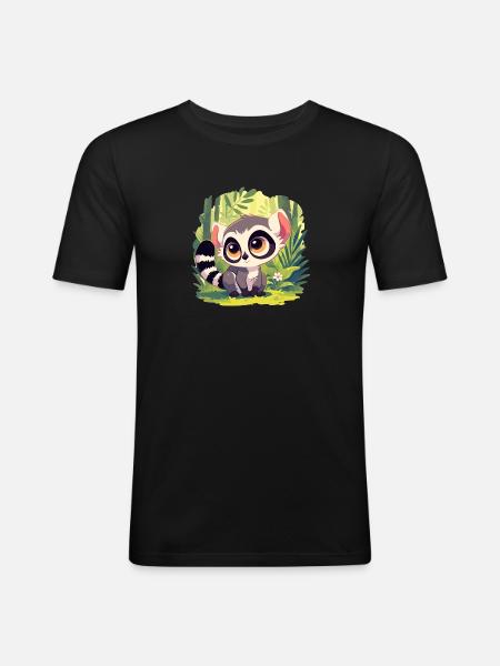 Lemuren Lemurs Lemur - Men's Slim Fit T-Shirt - black