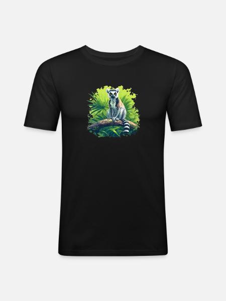 Lemuren Lemurs Lemur - Men's Slim Fit T-Shirt - black