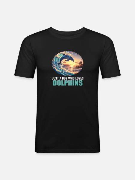 Dolphin Dolphins Dolphin - Men's Slim Fit T-Shirt - black