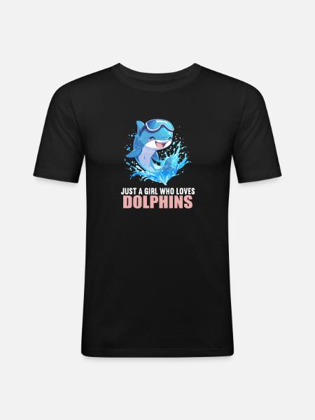 Dolphin Dolphins Dolphin - Men's Slim Fit T-Shirt - black