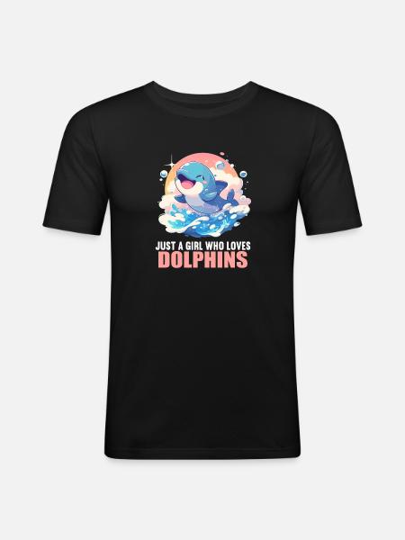 Dolphin Dolphins Dolphin - Men's Slim Fit T-Shirt - black