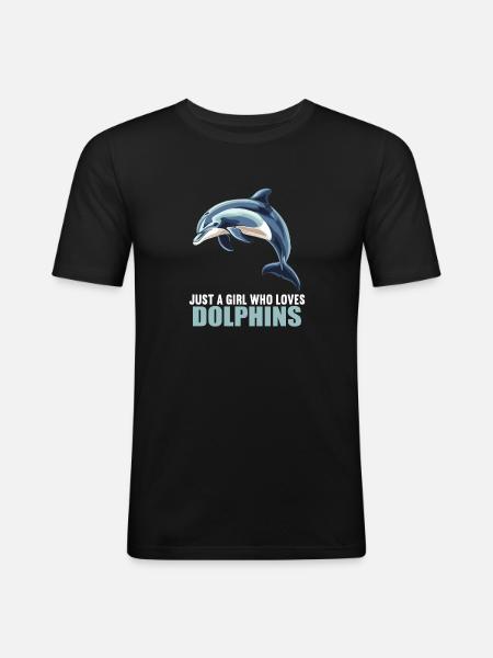 Dolphin Dolphins Dolphin - Men's Slim Fit T-Shirt - black