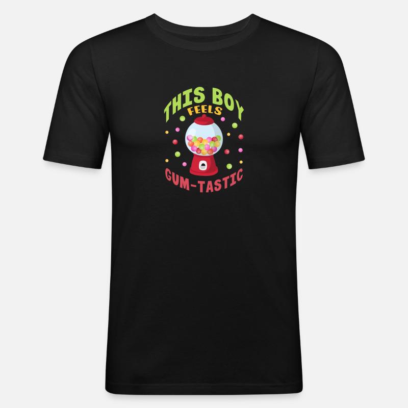 This boy feels gumtastic Design - Männer Slim Fit T-Shirt - Schwarz