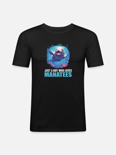 Seekuh Manatees Manatee - Men's Slim Fit T-Shirt - black