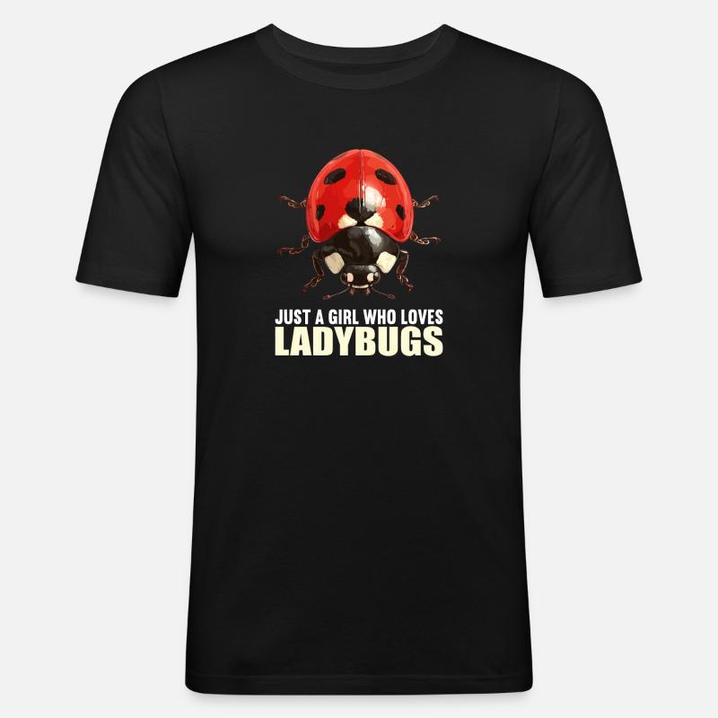 Ladybug Marienkäfer - Männer Slim Fit T-Shirt - Schwarz