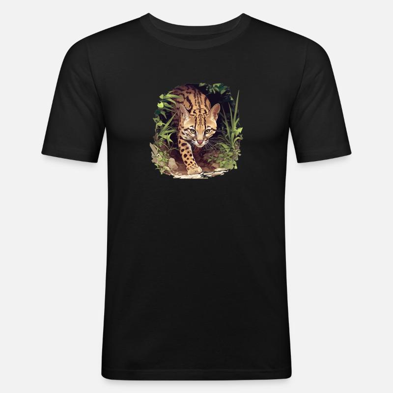 Ocelots Ocelot - Männer Slim Fit T-Shirt - Schwarz
