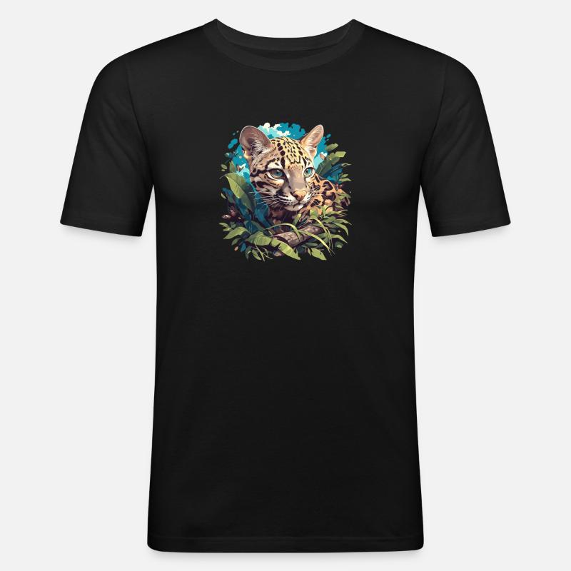Ocelots Ocelot - Männer Slim Fit T-Shirt - Schwarz
