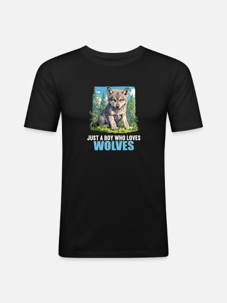 Wolves Wolf - Men's Slim Fit T-Shirt - black