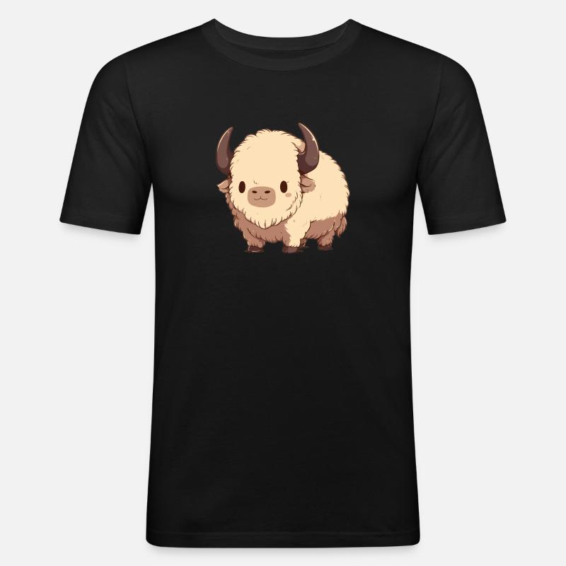 Bisons Bison - Männer Slim Fit T-Shirt - Schwarz
