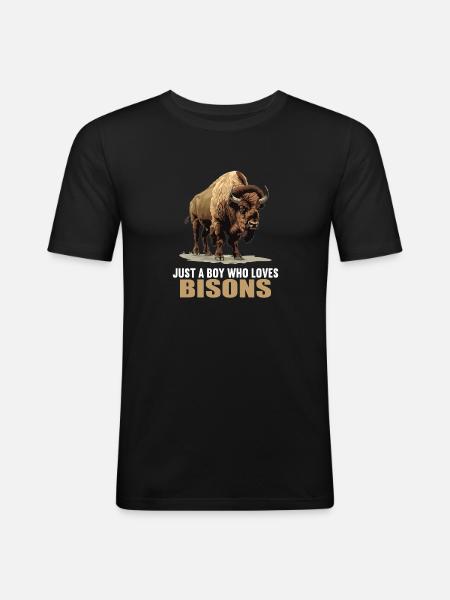 Bisons Bison - T-shirt près du corps Homme - noir