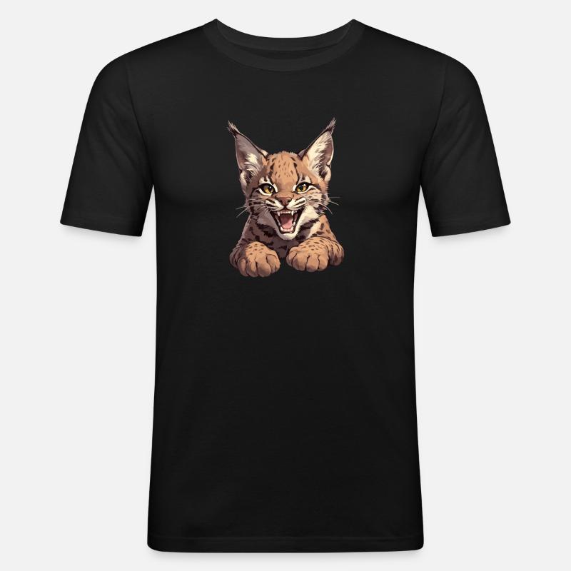 Bobcats Rotluchse Rotluchs Luchs - Männer Slim Fit T-Shirt - Schwarz
