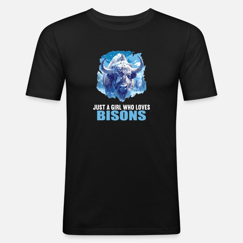 Bisons Bison - Männer Slim Fit T-Shirt - Schwarz