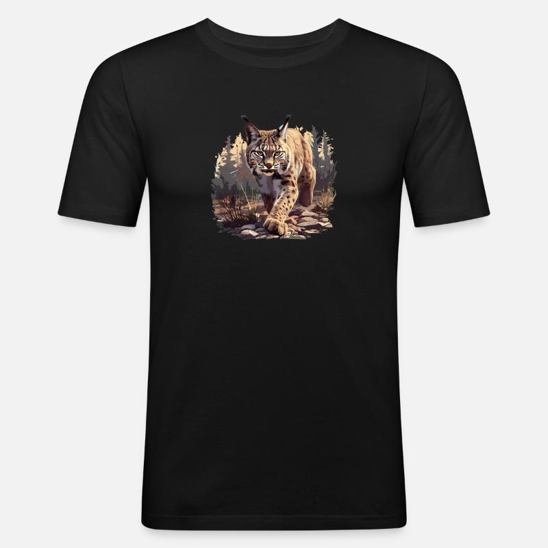 Bobcats Rotluchse Rotluchs Luchs - Männer Slim Fit T-Shirt - Schwarz
