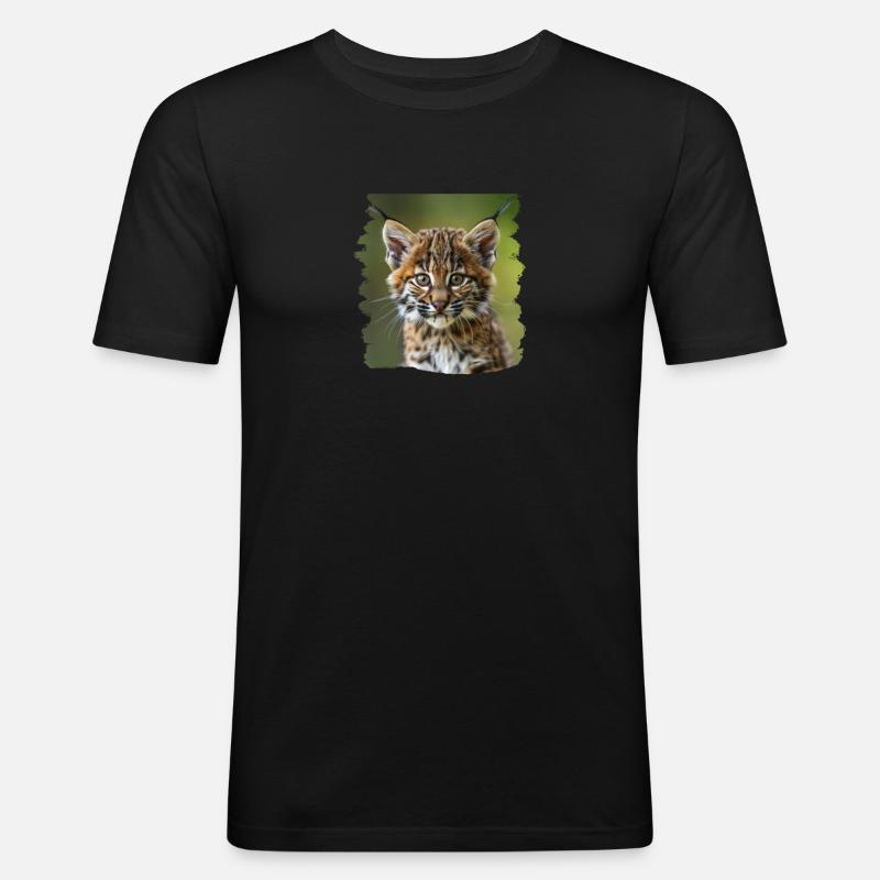 Bobcats Rotluchse Rotluchs Luchs - Männer Slim Fit T-Shirt - Schwarz