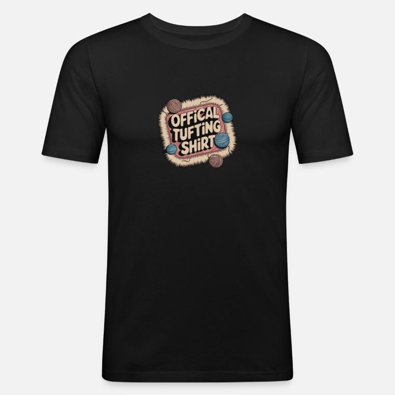 Diy-teppich Lustiger Teppich Tufting - Männer Slim Fit T-Shirt - Schwarz