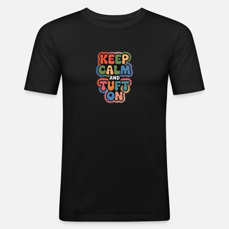 Diy-teppich Lustiger Teppich Tufting - Männer Slim Fit T-Shirt - Schwarz