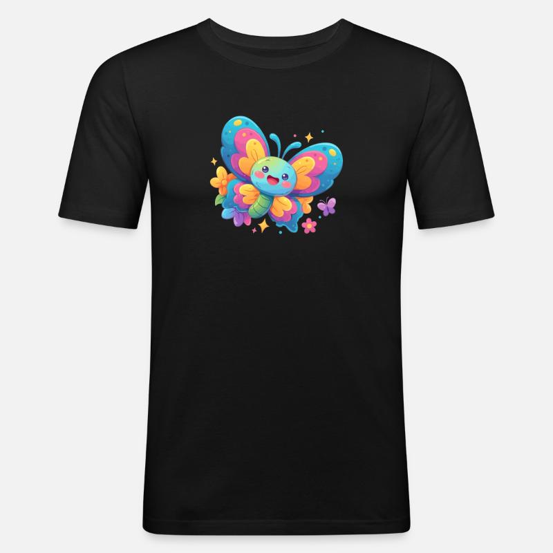 Butterfly Schmetterlinge Schmetterling - Männer Slim Fit T-Shirt - Schwarz