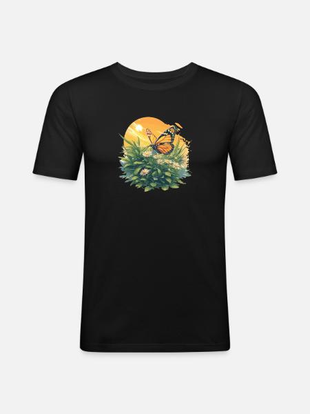 papillon papillons papillon papillon - T-shirt près du corps Homme - noir