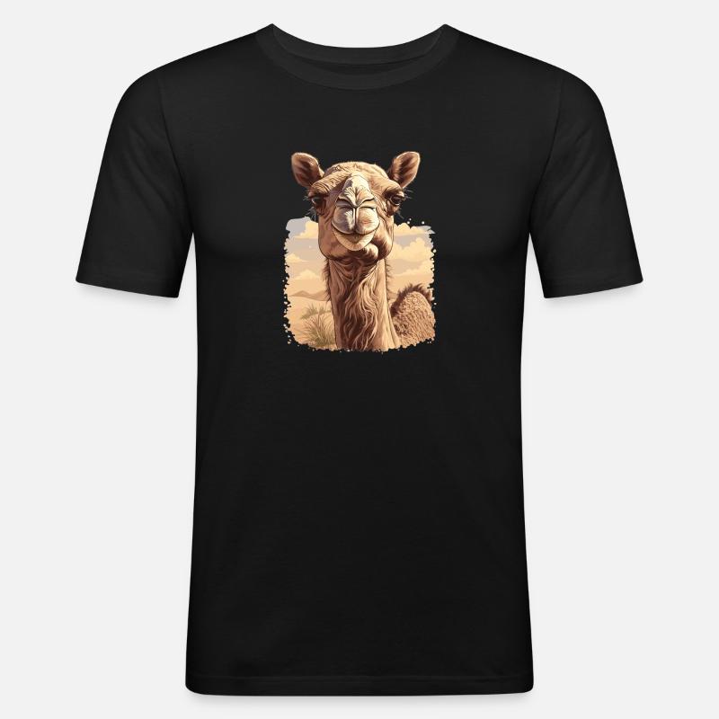 Camel Kamele Kamel - Men's Slim Fit T-Shirt - black