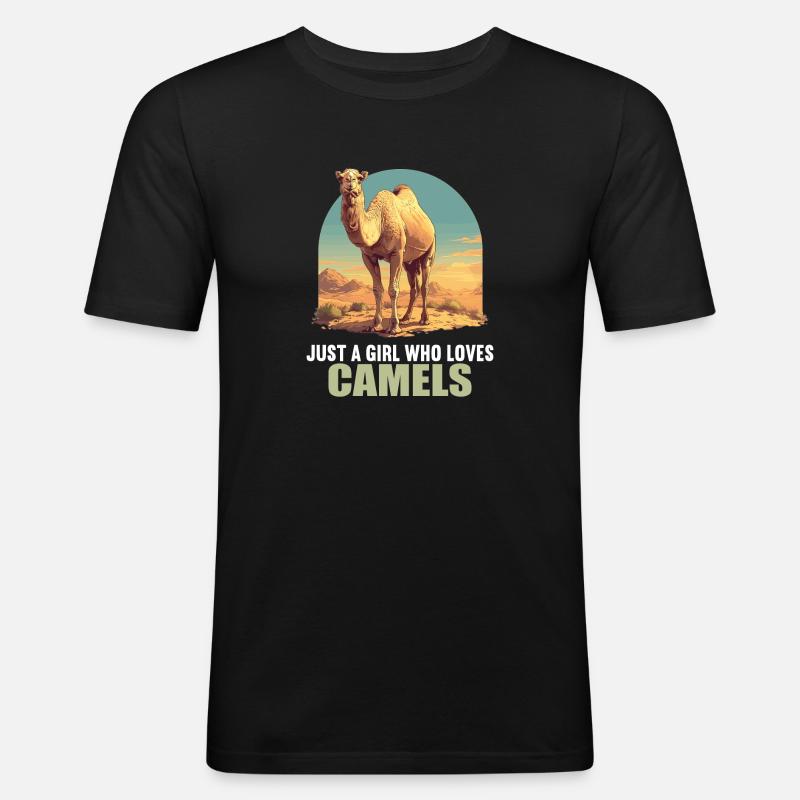 Camel Kamele Kamel - Männer Slim Fit T-Shirt - Schwarz