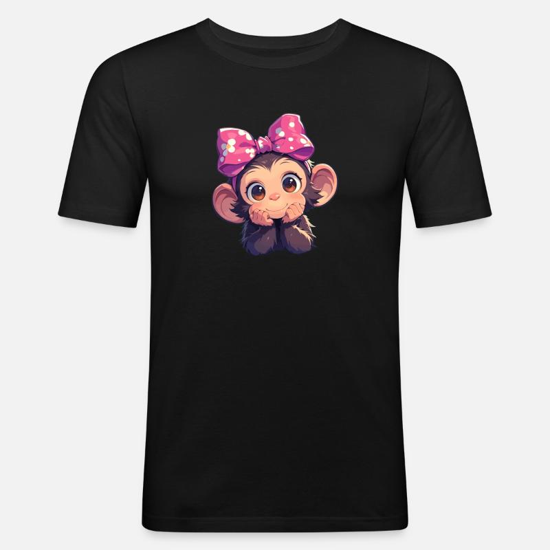 Chimpanzee Schimpansen Schimpanse - Männer Slim Fit T-Shirt - Schwarz