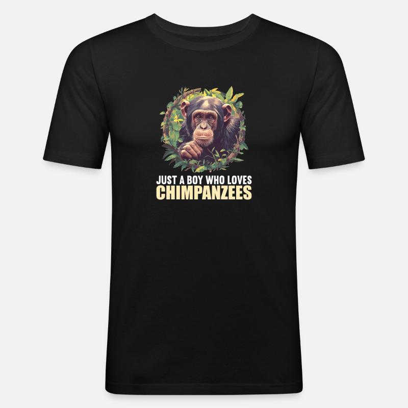 Chimpanzee Schimpansen Schimpanse - Männer Slim Fit T-Shirt - Schwarz