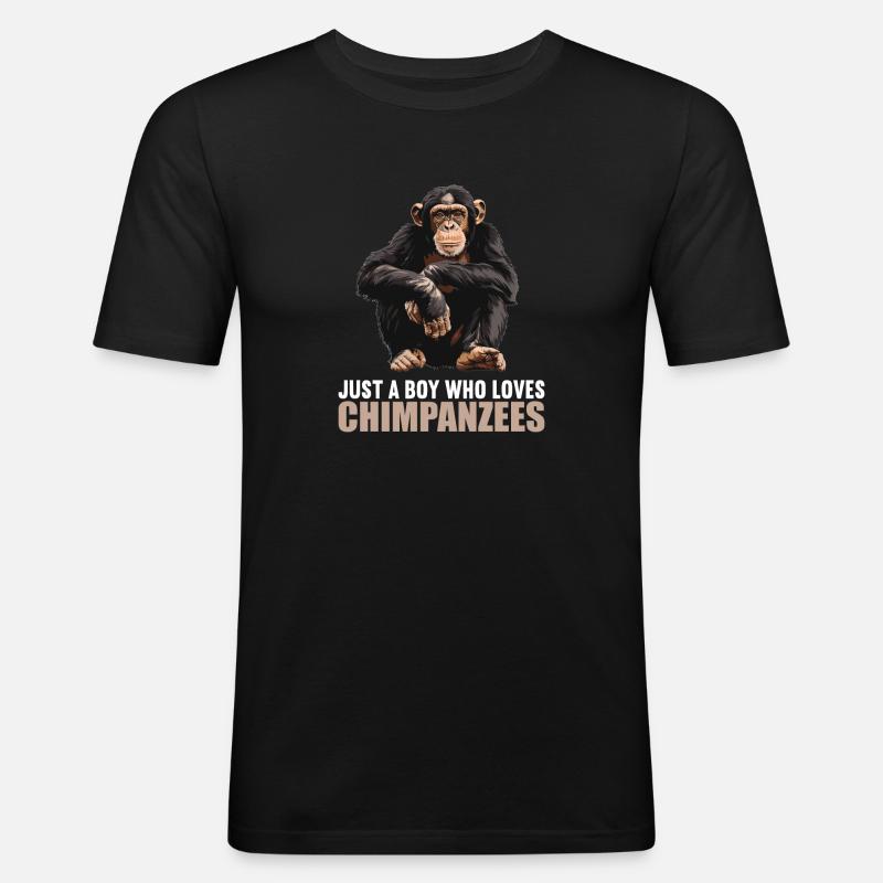 Chimpanzee Schimpansen Schimpanse - Männer Slim Fit T-Shirt - Schwarz
