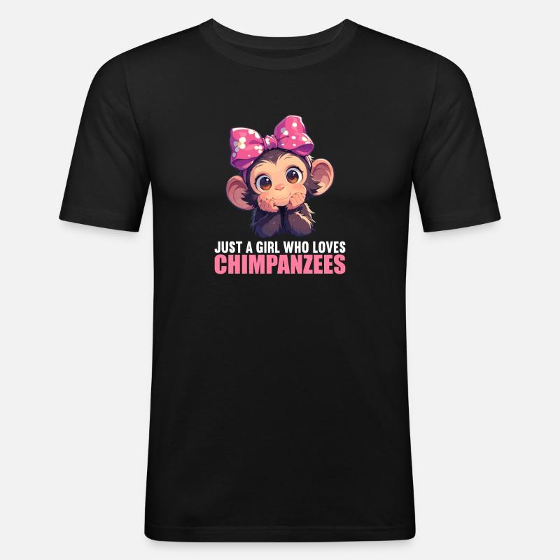 Chimpanzee Schimpansen Schimpanse - Männer Slim Fit T-Shirt - Schwarz