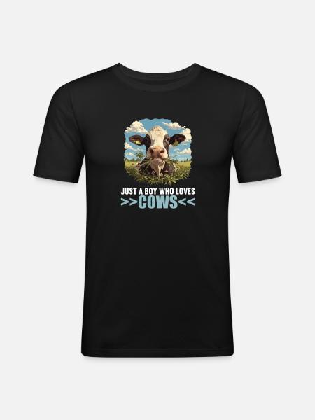 Cows Cow - Men's Slim Fit T-Shirt - black