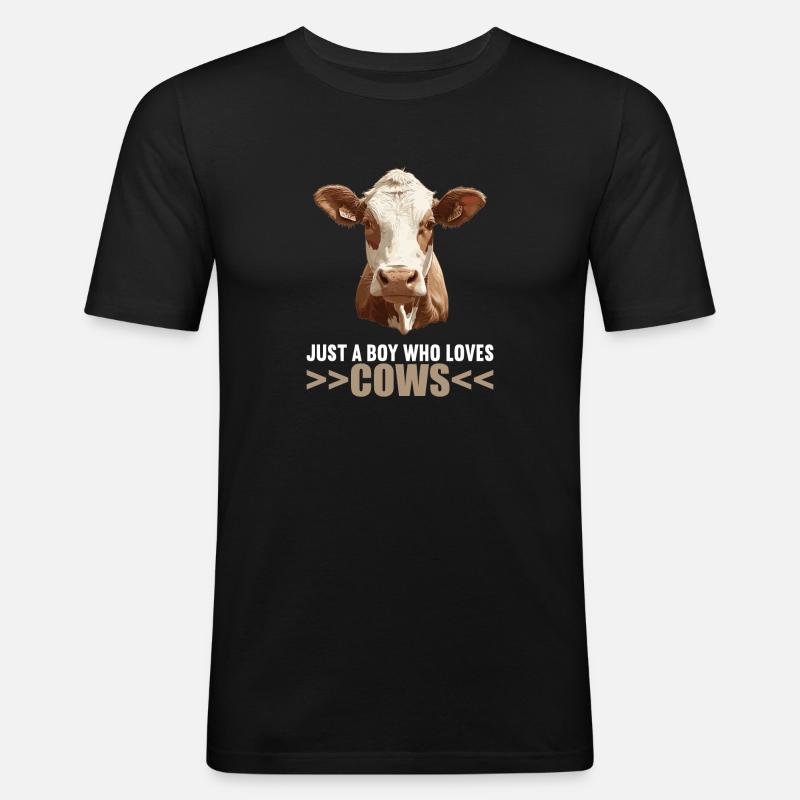 Kühe Kuh - Männer Slim Fit T-Shirt - Schwarz