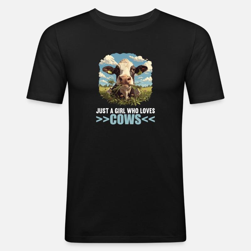 Kühe Kuh - Männer Slim Fit T-Shirt - Schwarz