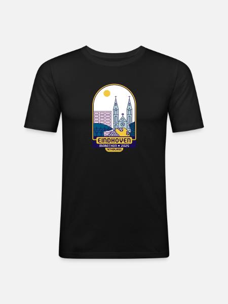 Eindhoven, Marathon – 2025 - Netherlands - Men's Slim Fit T-Shirt - black