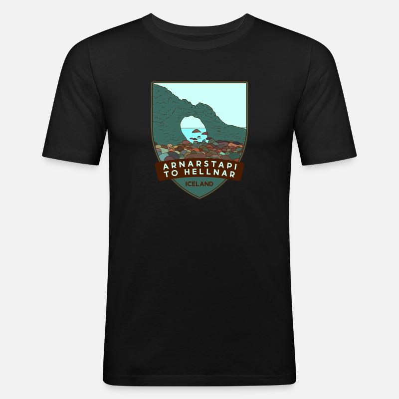 De Arnarstapi à Hellnar – Islande - T-shirt près du corps Homme - noir