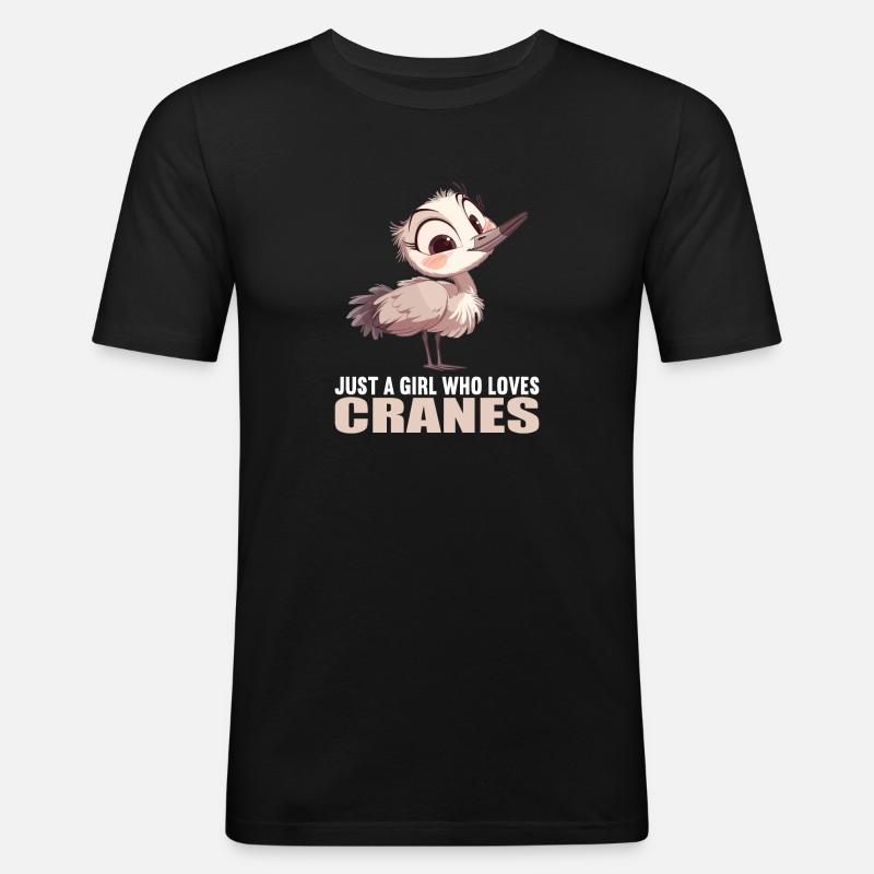 Kraniche Kranich - Männer Slim Fit T-Shirt - Schwarz