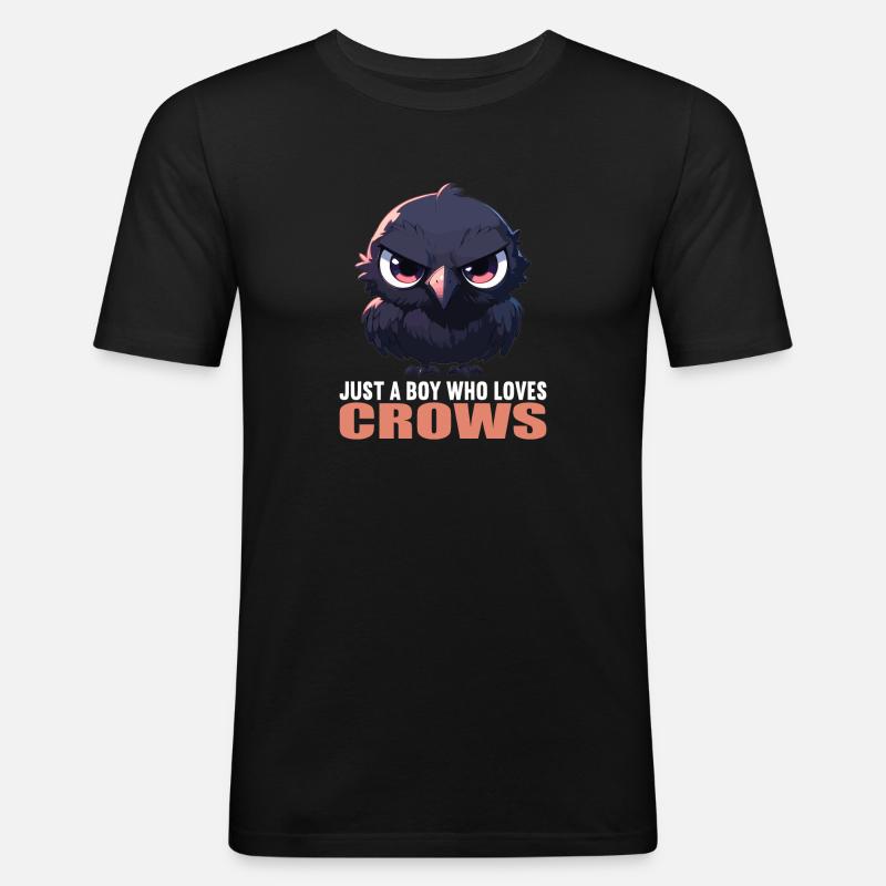 Krähen Krähe - Männer Slim Fit T-Shirt - Schwarz