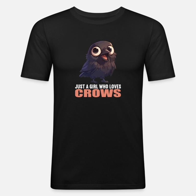Krähen Krähe - Männer Slim Fit T-Shirt - Schwarz