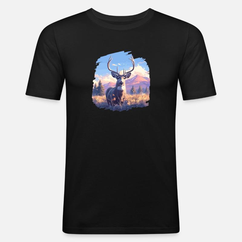 Deer Deer - Men's Slim Fit T-Shirt - black