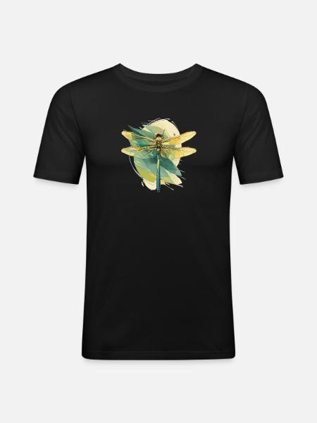 Libellules Libellule - T-shirt près du corps Homme - noir