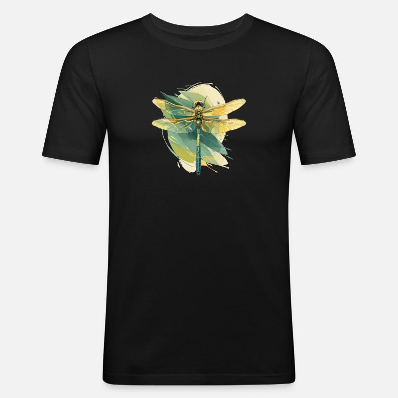 Libellen Libelle - Männer Slim Fit T-Shirt - Schwarz