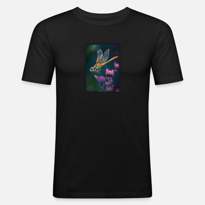 Libellen Libelle - Männer Slim Fit T-Shirt - Schwarz