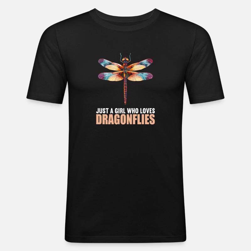 Libellen Libelle - Männer Slim Fit T-Shirt - Schwarz