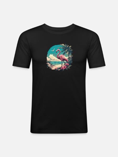 Flamingos Flamingo - Men's Slim Fit T-Shirt - black