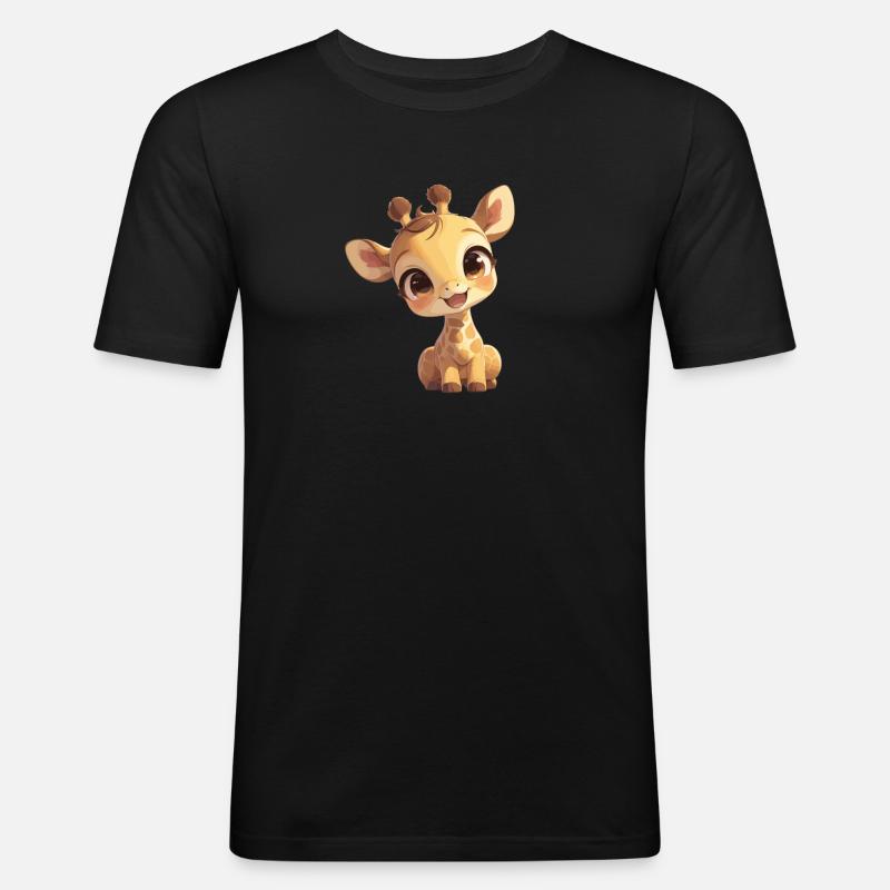 Giraffen Giraffe - Männer Slim Fit T-Shirt - Schwarz
