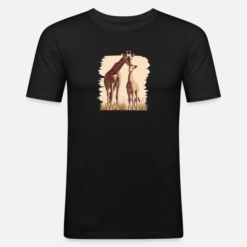 Giraffen Giraffe - Männer Slim Fit T-Shirt - Schwarz