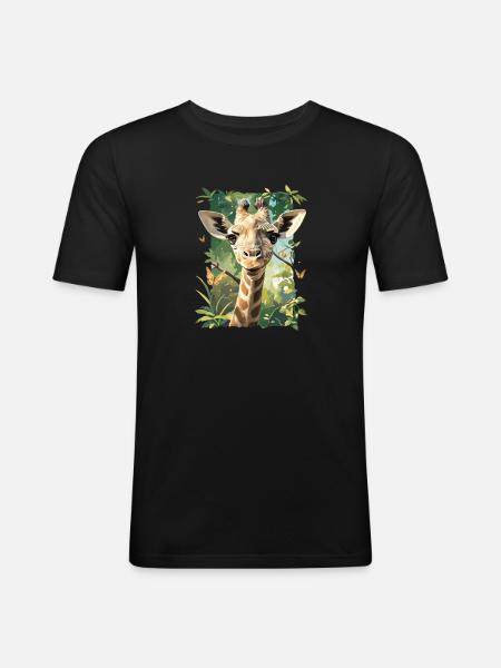 Giraffes Giraffe - Men's Slim Fit T-Shirt - black